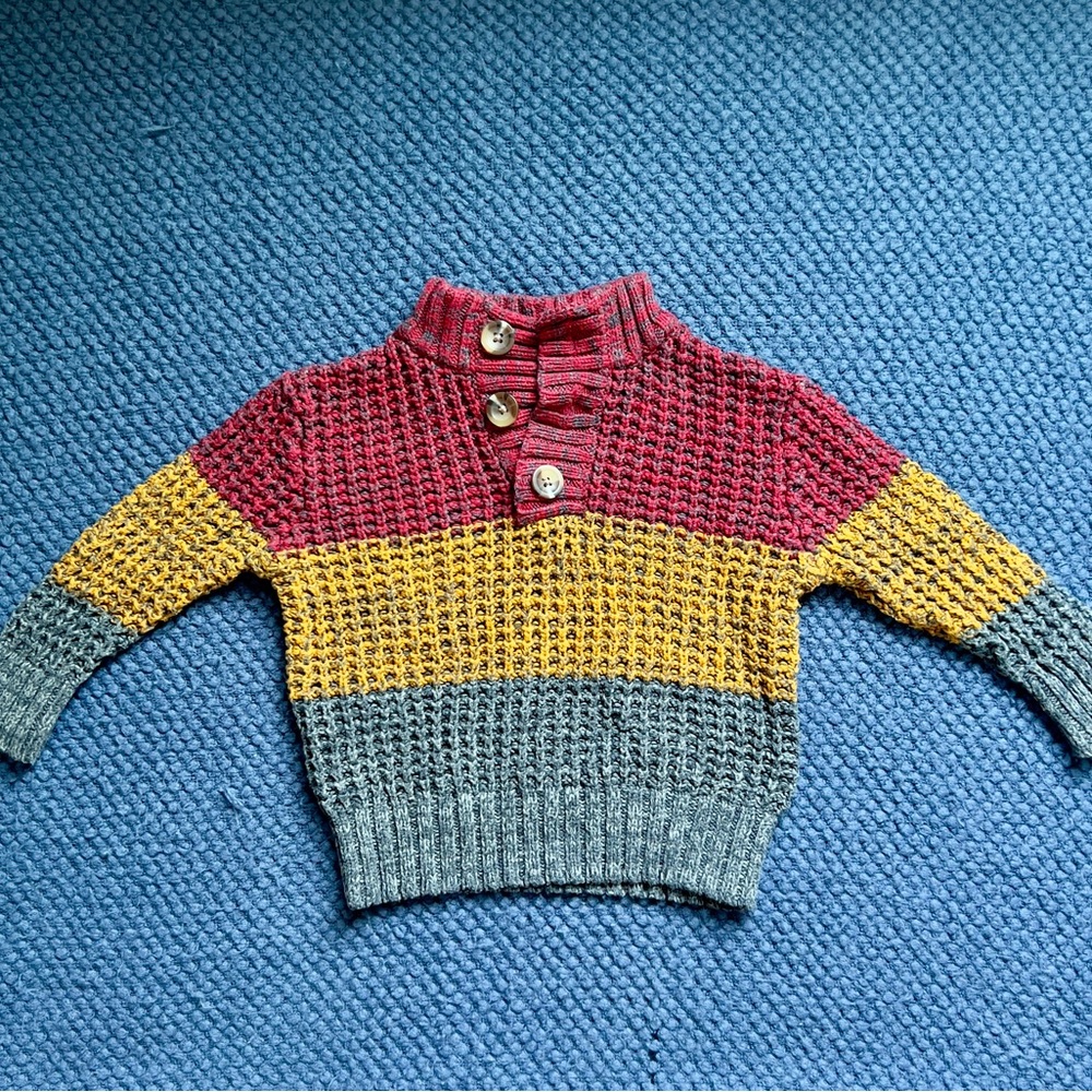 Cat & Jack Red and Gray Knit Sweater